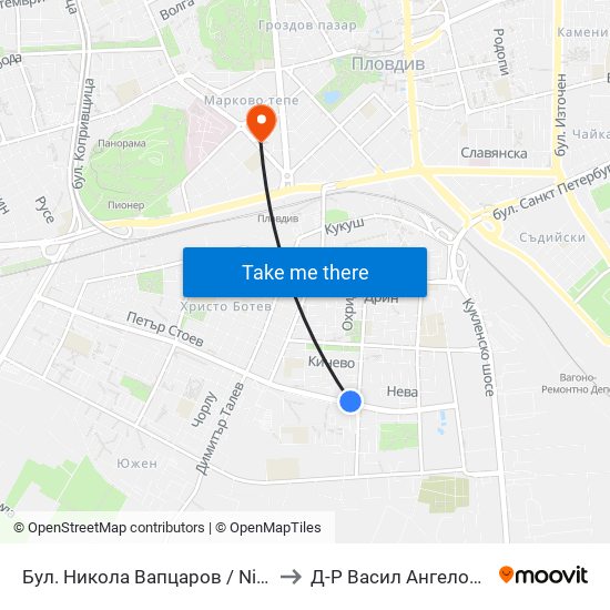 Бул. Никола Вапцаров / Nikola Vaptsarov Blvd. (68) to Д-Р Васил Ангелов Уролог Пловдив map