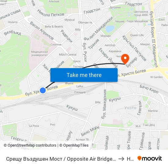 Срещу Въздушен Мост / Opposite Air Bridge (189) to Нбу map