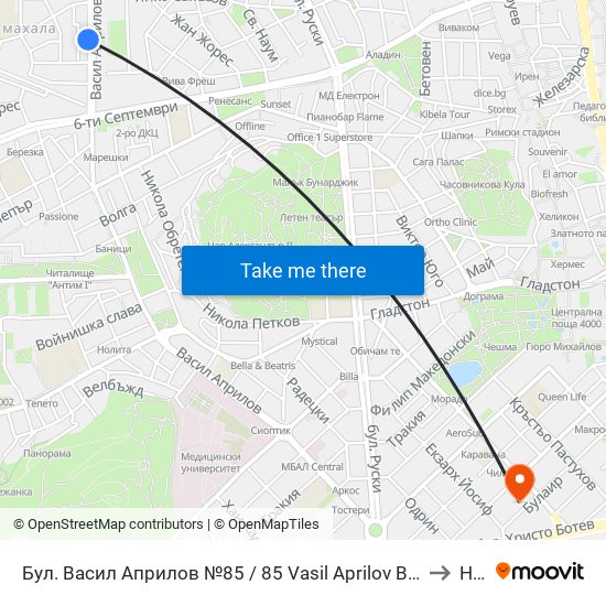 Бул. Васил Априлов №85 / 85 Vasil Aprilov Blvd. (451) to Нбу map