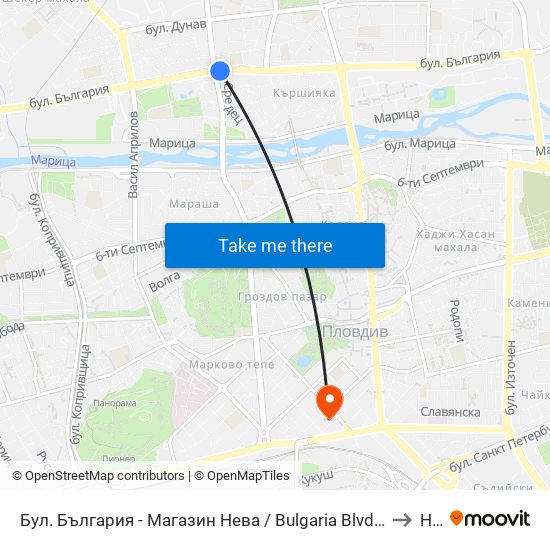 Бул. България - Магазин Нева / Bulgaria Blvd - Neva Store (99) to Нбу map