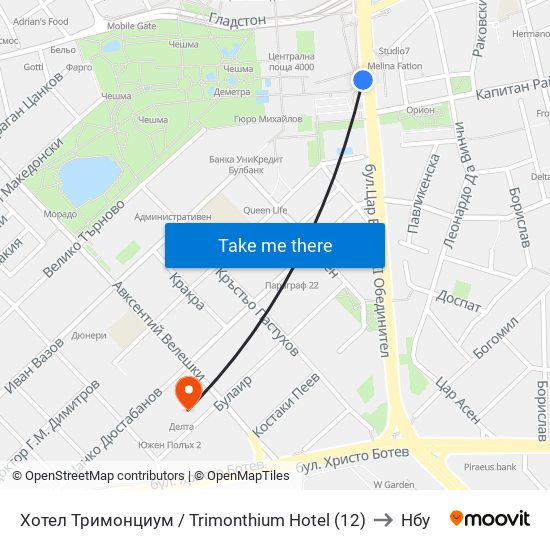 Хотел Тримонциум / Trimonthium Hotel (12) to Нбу map
