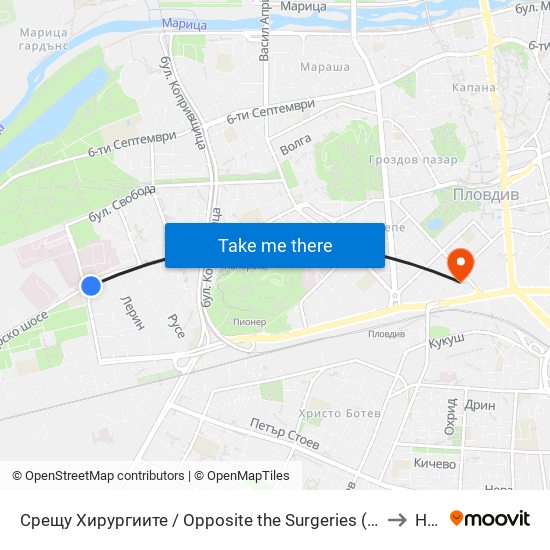 Срещу Хирургиите / Opposite the Surgeries (151) to Нбу map