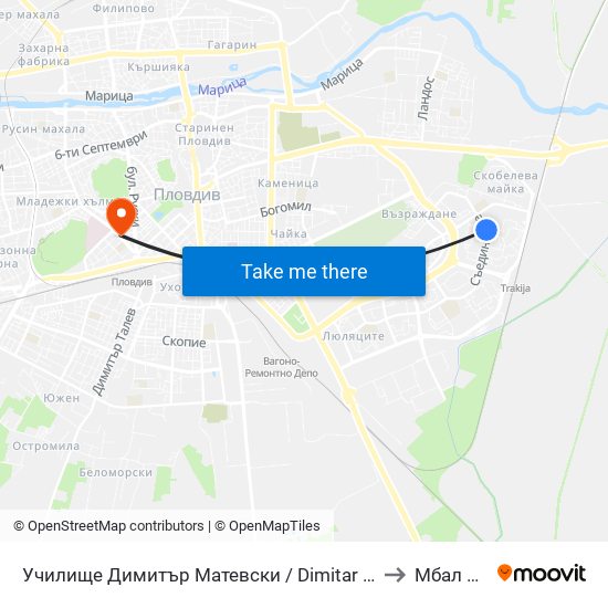 Училище Димитър Матевски / Dimitar Matevski School (112) to Мбал Central map