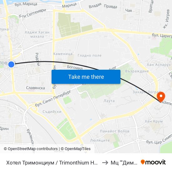 Хотел Тримонциум / Trimonthium Hotel (12) to Мц ""Димед"" map