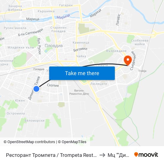 Ресторант Тромпета / Trompeta Restaurant (326) to Мц ""Димед"" map