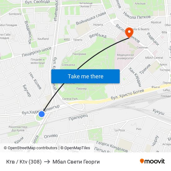Ктв / Ktv (308) to Мбал Свети Георги map