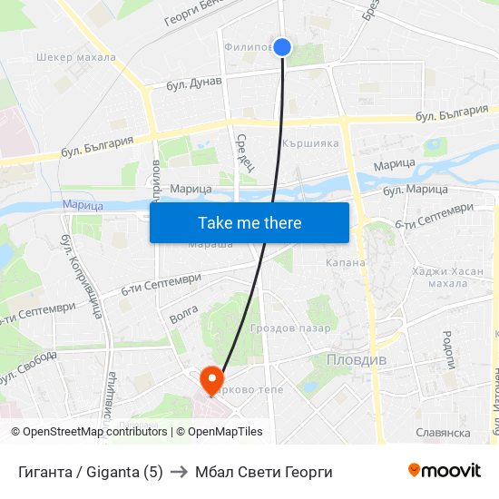Гиганта / Giganta (5) to Мбал Свети Георги map