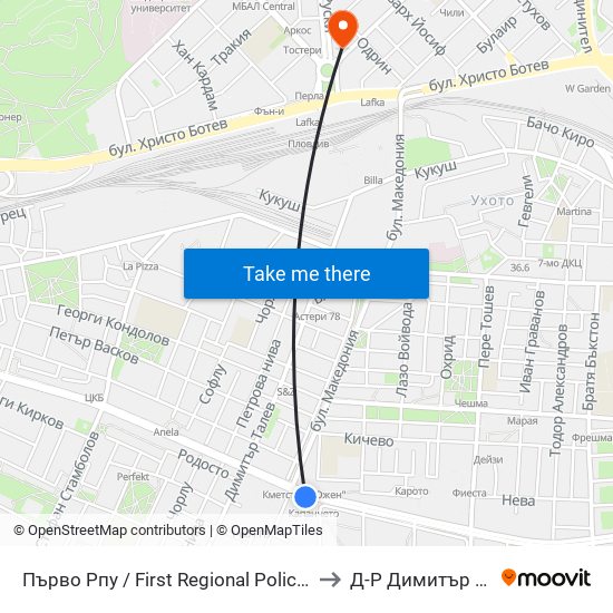 Първо Рпу / First Regional Police Department (60) to Д-Р Димитър А. Йончев map