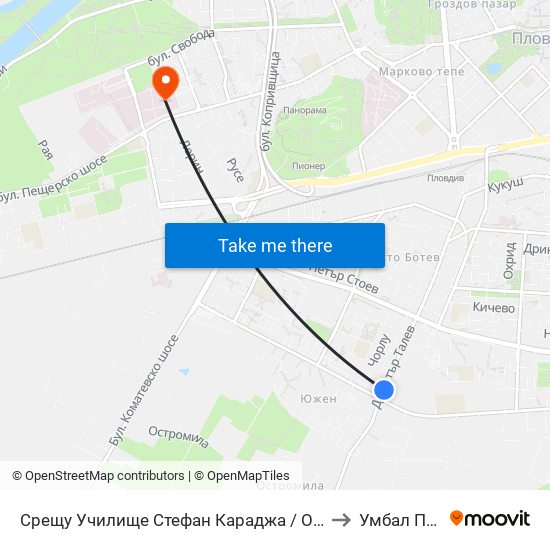 Срещу Училище Стефан Караджа / Opposite Stefan Karadzha School (38) to Умбал Пълмед Оод map