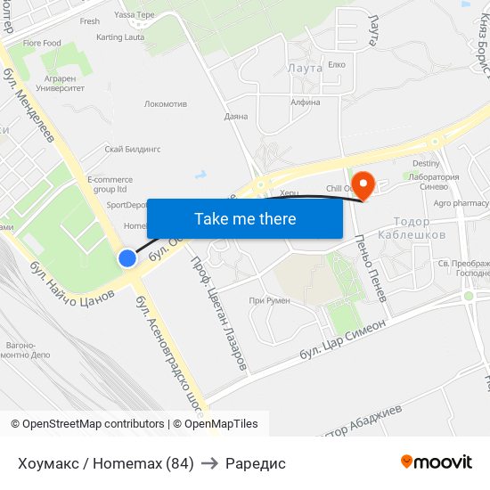 Хоумакс / Homemax (84) to Раредис map