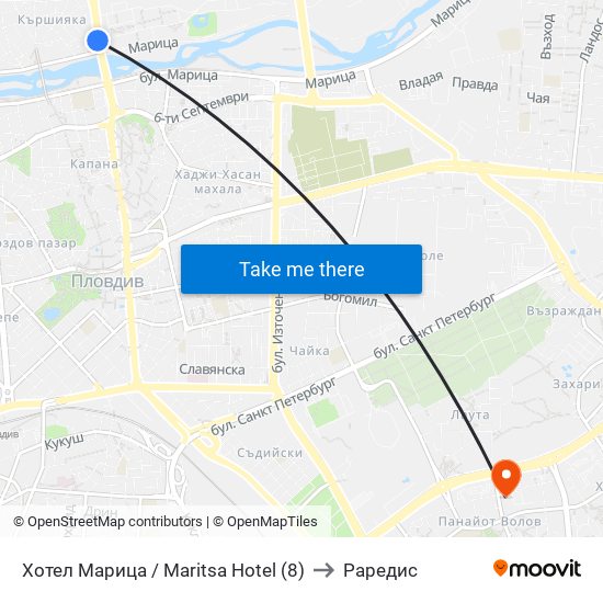 Хотел Марица / Maritsa Hotel (8) to Раредис map