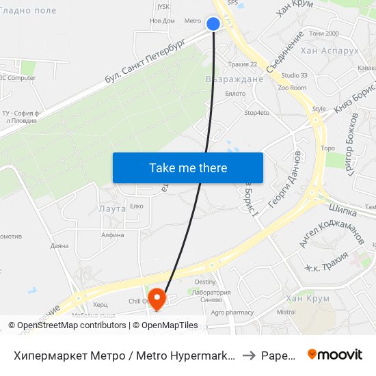 Хипермаркет Метро / Metro Hypermarket (217) to Раредис map