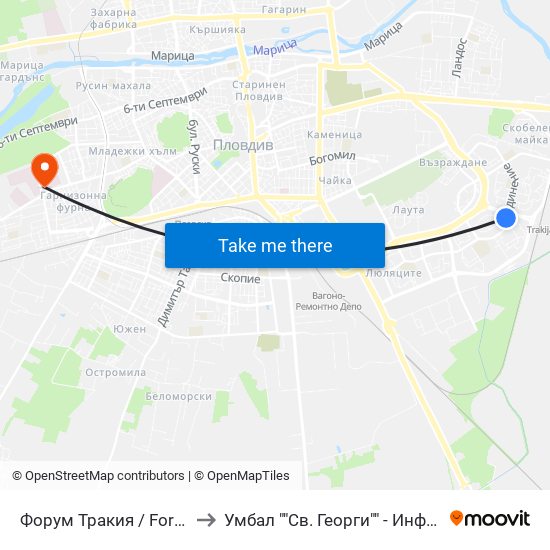 Форум Тракия / Forum Trakiya (78) to Умбал ""Св. Георги"" - Инфекциозна Клиника map