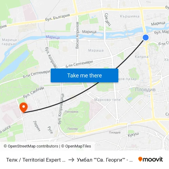 Телк / Territorial Expert Medical Commision (9) to Умбал ""Св. Георги"" - Инфекциозна Клиника map