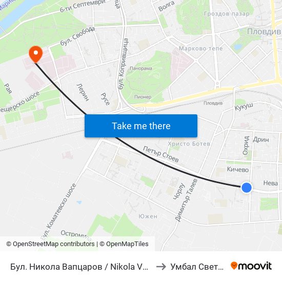 Бул. Никола Вапцаров / Nikola Vaptsarov Blvd. (68) to Умбал Свети Георги map