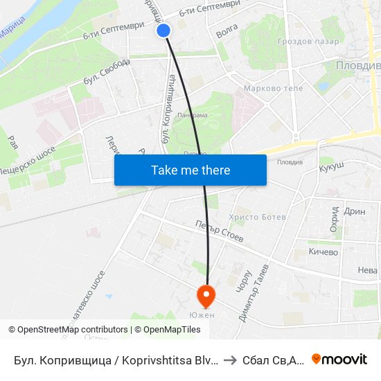 Бул. Копривщица / Koprivshtitsa Blvd. (241) to Сбал Св,Анна map