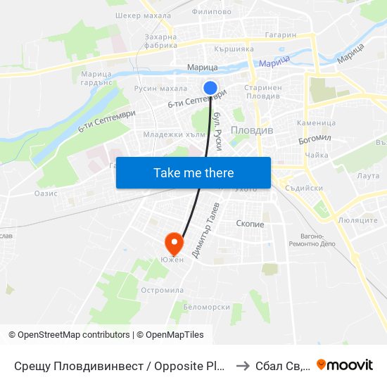 Срещу Пловдивинвест / Opposite Plovdivinvest (274) to Сбал Св,Анна map