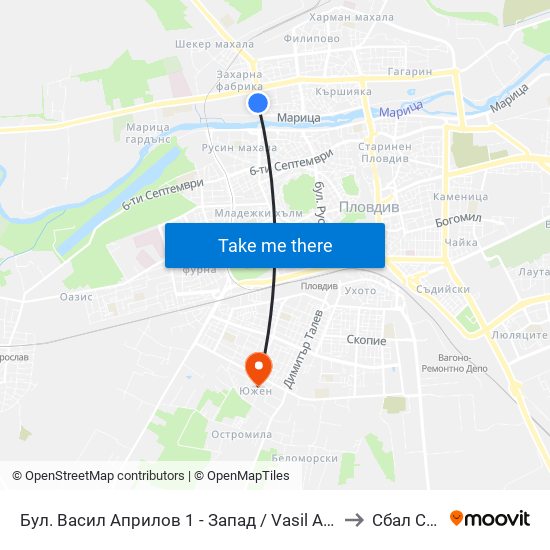 Бул. Васил Априлов 1 - Запад / Vasil Aprilov St. 1 - West (402) to Сбал Св,Анна map
