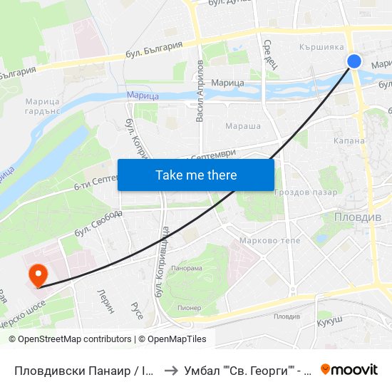 Пловдивски Панаир / International Fair Plovdiv (49) to Умбал ""Св. Георги"" - Клиника По Неврология map