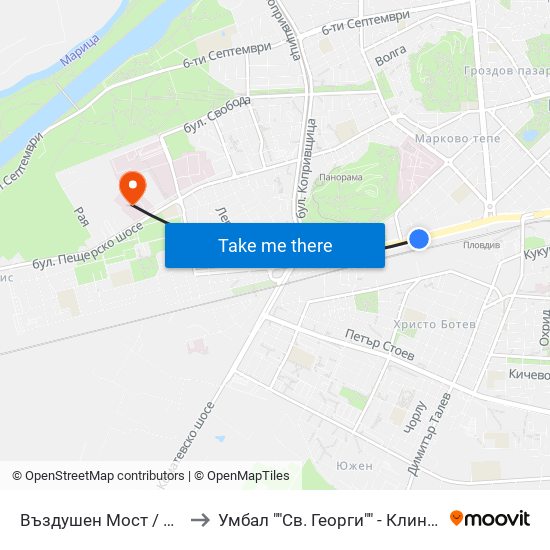 Въздушен Мост / Air Bridge (204) to Умбал ""Св. Георги"" - Клиника По Неврология map