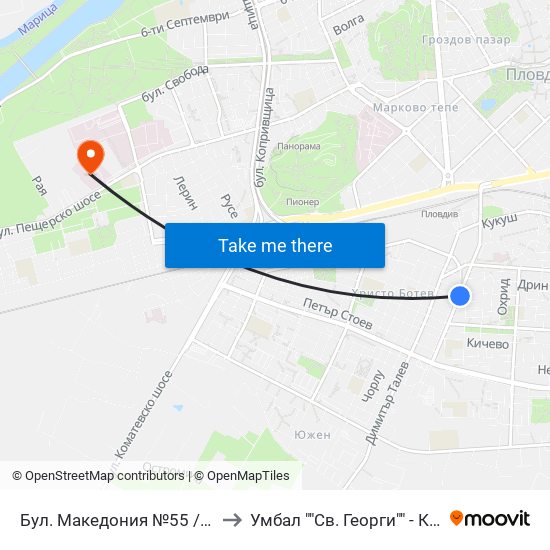 Бул. Македония №55 / 55 Macedonia Blvd. (41) to Умбал ""Св. Георги"" - Клиника По Неврология map