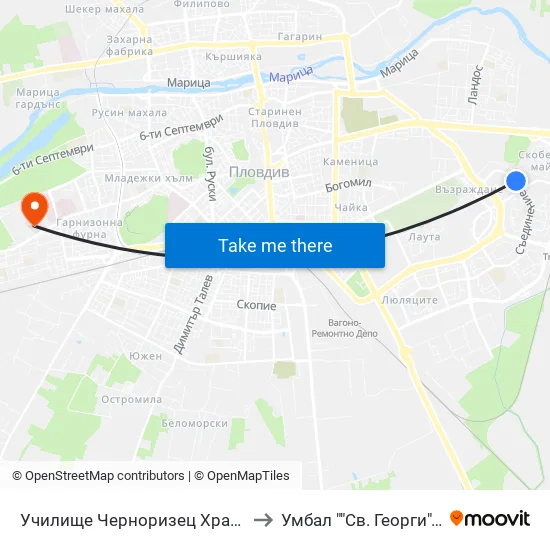 Училище Черноризец Храбър / Chernorizets Hrabar School (333) to Умбал ""Св. Георги"" - Клиника По Неврология map