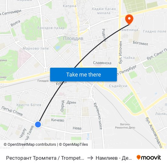 Ресторант Тромпета / Trompeta Restaurant (326) to Намлиев - Дентал Еоод map