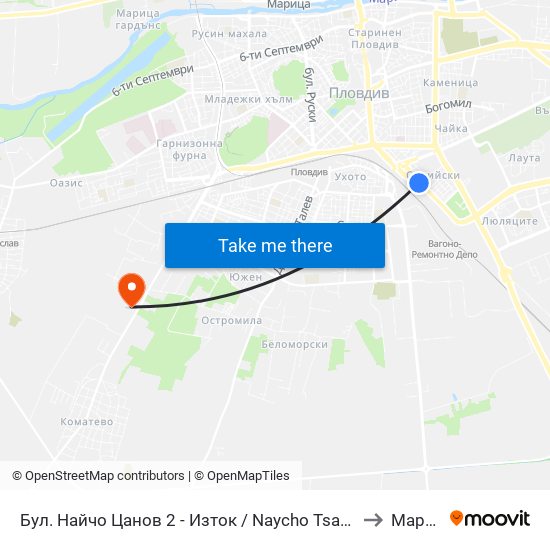 Бул. Найчо Цанов 2 - Изток / Naycho Tsanov Blvd 2 - East (87) to Марково map