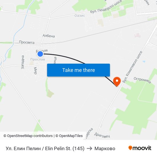 Ул. Елин Пелин / Elin Pelin St. (145) to Марково map