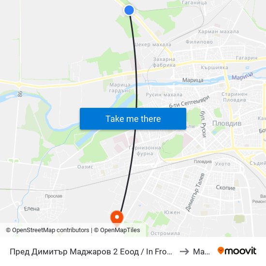 Пред Димитър Маджаров 2 Еоод / In Front Of Dimitar Madjarov 2 Ltd (473) to Марково map