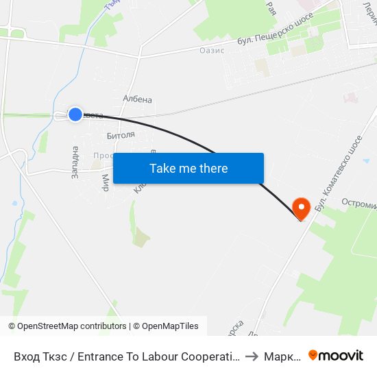 Вход Ткзс / Entrance To Labour Cooperative Farm (436) to Марково map