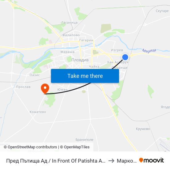 Пред Пътища Ад / In Front Of Patishta Ad (355) to Марково map