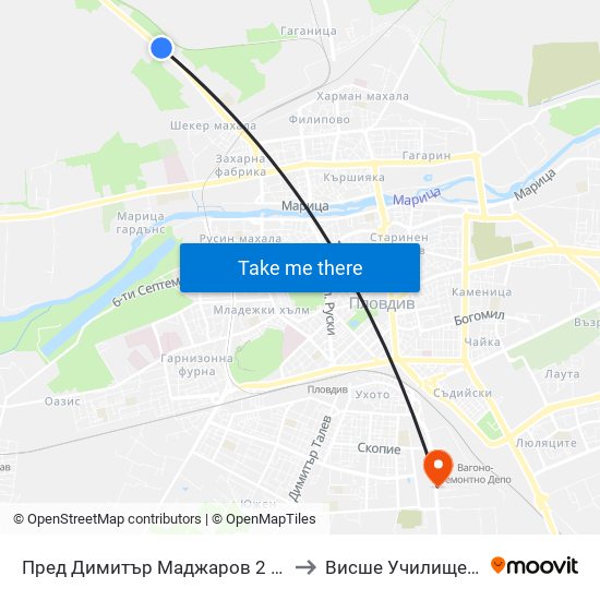 Пред Димитър Маджаров 2 Еоод / In Front Of Dimitar Madjarov 2 Ltd (473) to Висше Училище по сигурност и икономика map