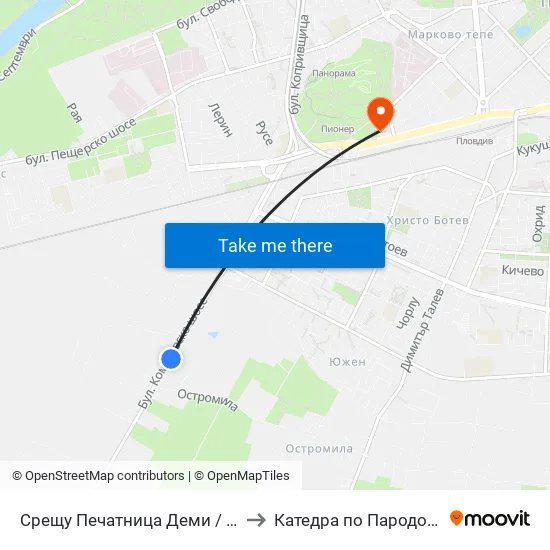 Печатница Деми / Demi Printing House (32) to Катедра по Пародонтология @ФДМ Пловдив map