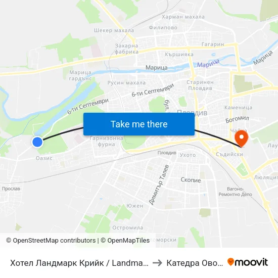 Хотел Ландмарк Крийк / Landmark Creek Hotel (464) to Катедра Овощарство map