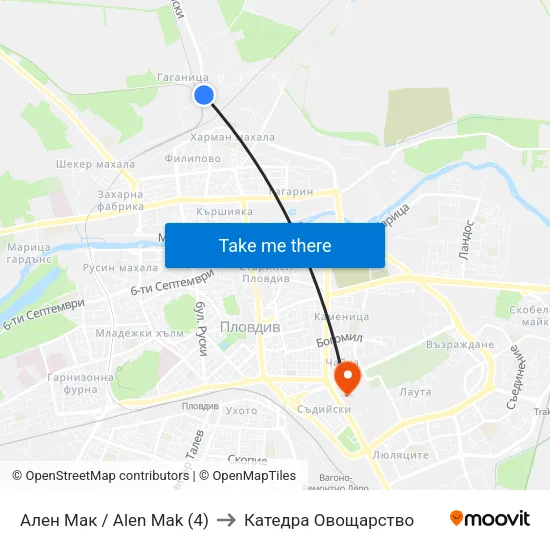 Ален Мак / Alen Mak (4) to Катедра Овощарство map