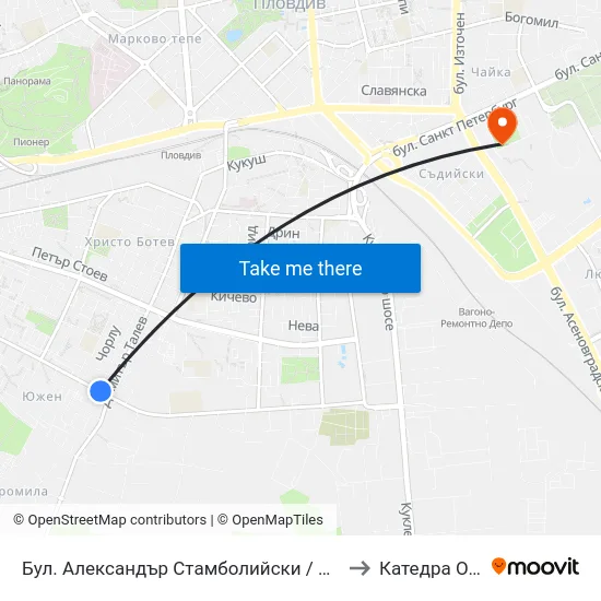Бул. Александър Стамболийски / Alexander Stamboliyski Blvd. (19) to Катедра Овощарство map