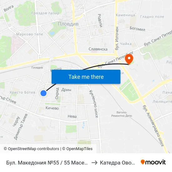 Бул. Македония №55 / 55 Macedonia Blvd. (41) to Катедра Овощарство map