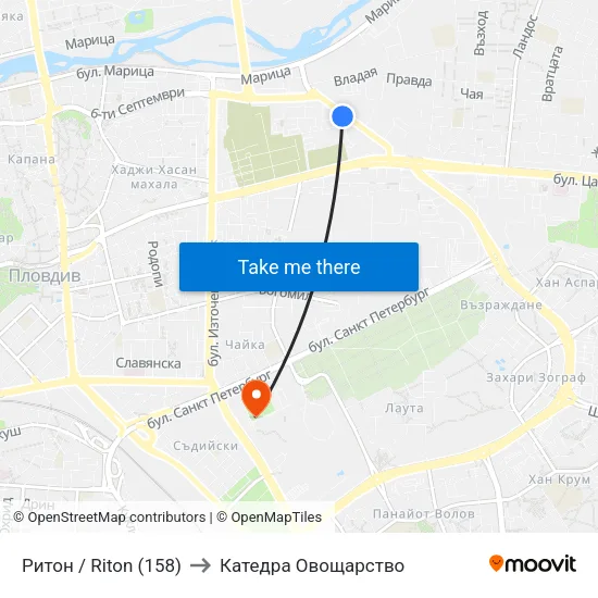 Ритон / Riton (158) to Катедра Овощарство map