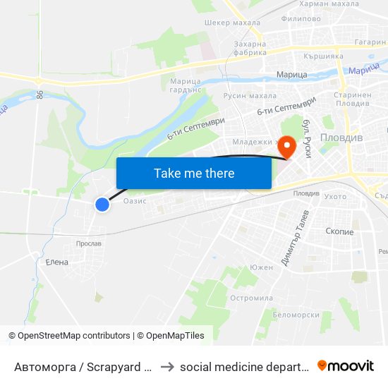Автоморга / Scrapyard (148) to social medicine department map