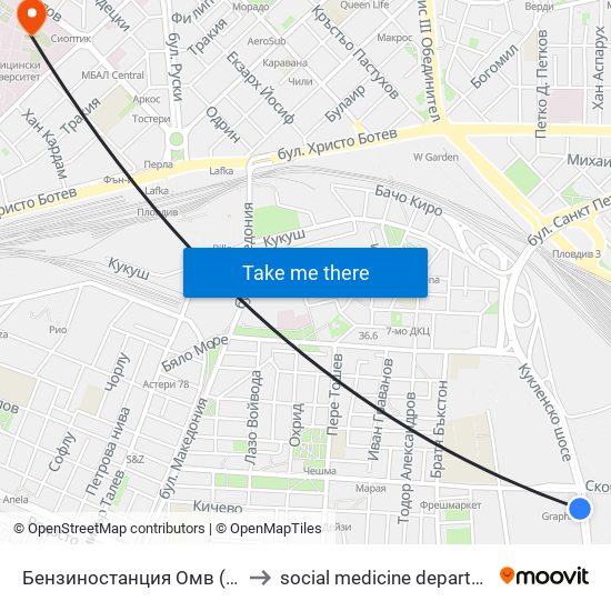 Бензиностанция Омв (346) to social medicine department map