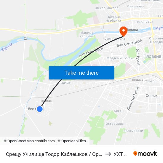 Срещу Училище Тодор Каблешков / Opposite Todor Kableshkov School (180) to УХТ Пловдив map