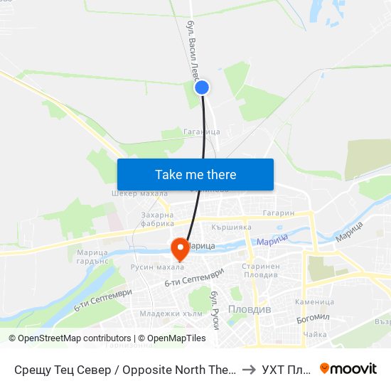 Срещу Тец Север / Opposite North Thermal Power Plant (1) to УХТ Пловдив map