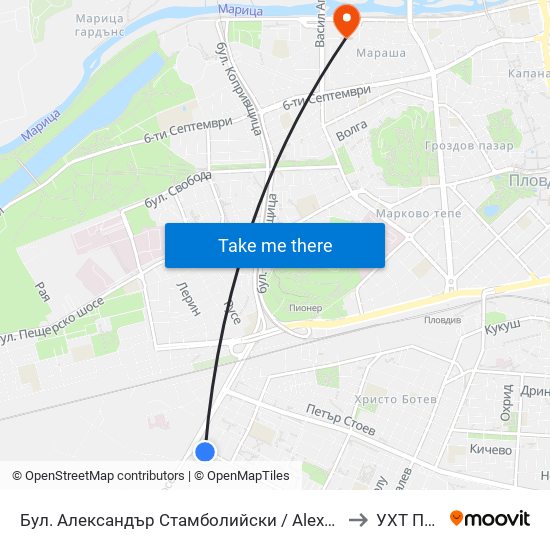 Бул. Александър Стамболийски / Alexander Stamboliyski Blvd. (34) to УХТ Пловдив map