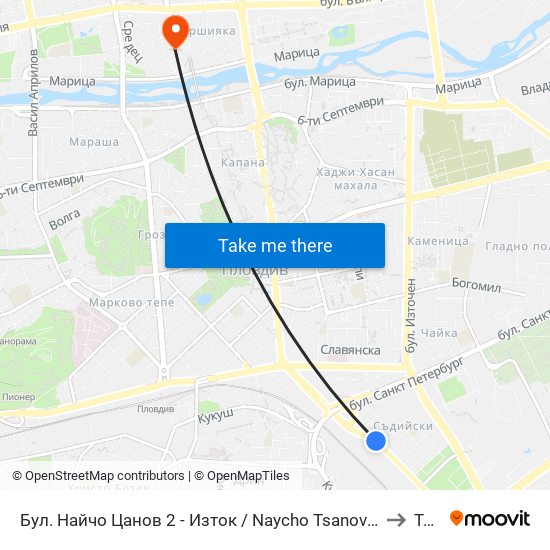 Бул. Найчо Цанов 2 - Изток / Naycho Tsanov Blvd 2 - East (87) to Труд map