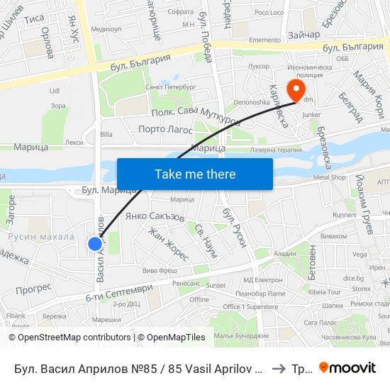 Бул. Васил Априлов №85 / 85 Vasil Aprilov Blvd. (451) to Труд map