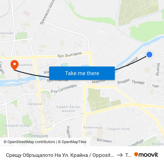 Срещу Обръщалото На Ул. Крайна / Opposite the Turn Spot Of Krayna St. (411) to Труд map