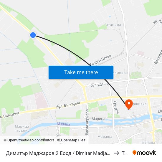 Димитър Маджаров 2 Еоод / Dimitar Madjarov 2 Ltd (474) to Труд map