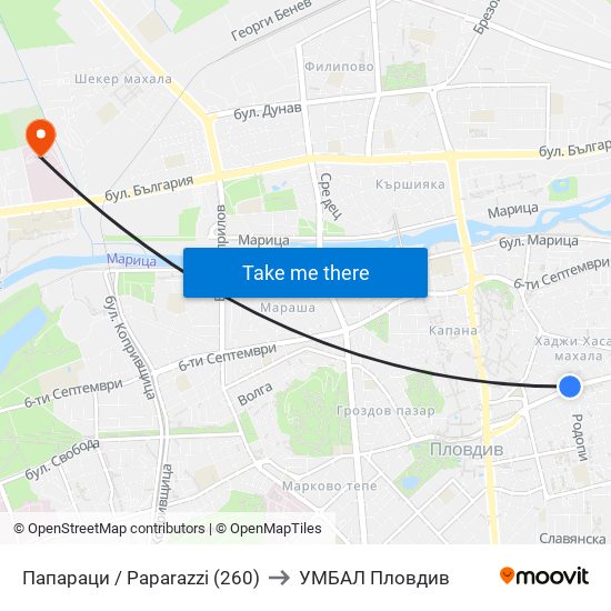 Папараци / Paparazzi (260) to УМБАЛ Пловдив map