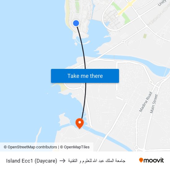 Island Ecc1 (Daycare) to جامعة الملك عبد الله للعلوم و التقنية map